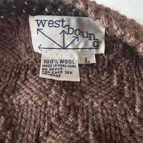 West bound, Large, vintage, 100% wool Button Front Vest - Picture 9 of 9